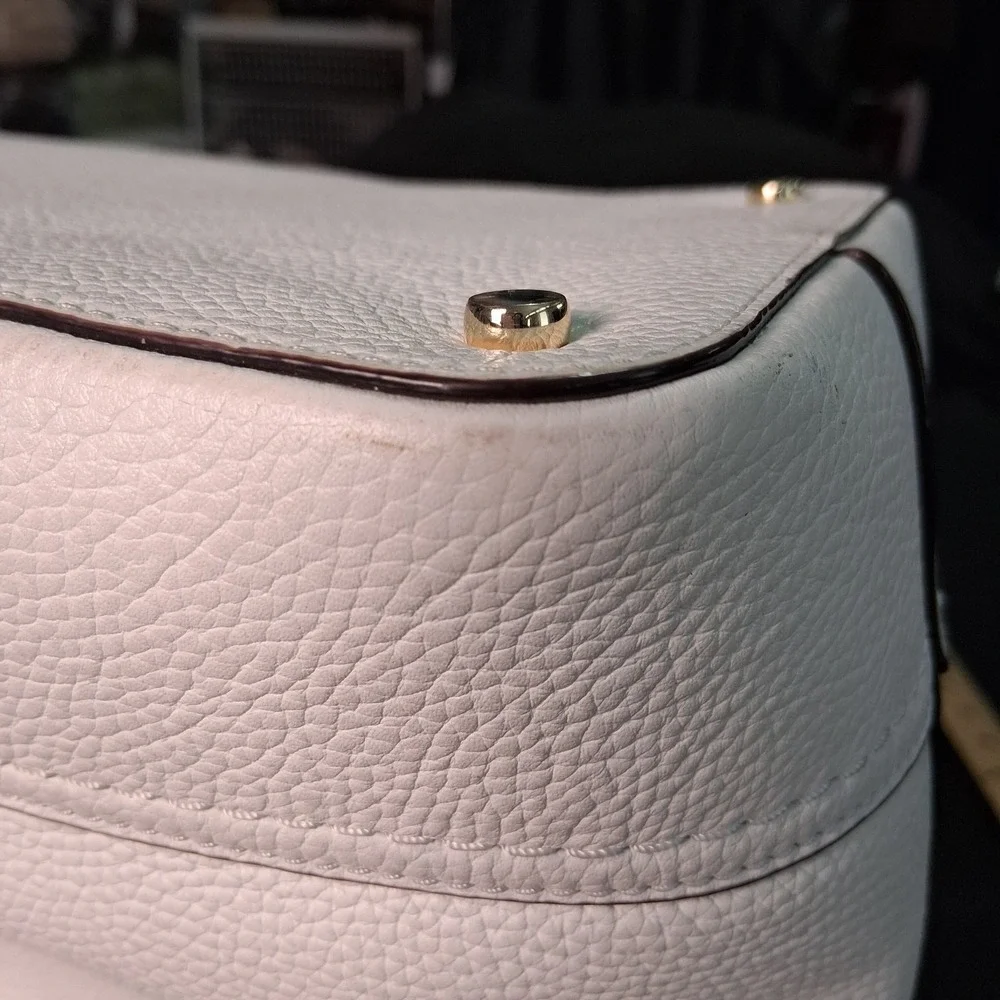 Kate‎ Spade New York White Pebble Leather Tote 13 x 10 x 6